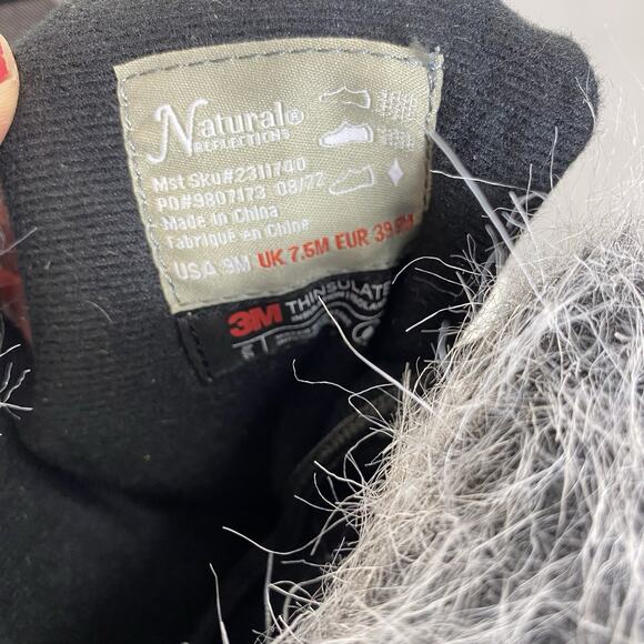 Natural Reflections Lumber Jill Pac Boots Women's 9 Gray White Plaid NWT - Picture 6 of 13